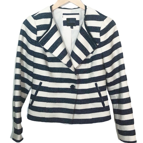 The Limited Striped Peplum Back Jacket Size Small - Picture 1 of 5